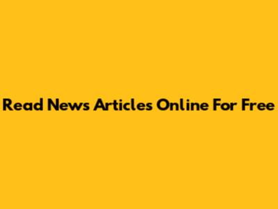 Read News Articles Online For Free